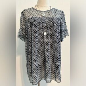 Max Studio Women’s Flutter Sleeves Blouse Black